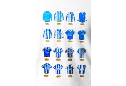 Brighton & Hove Albion FC Retro Shirts Wall Art Print